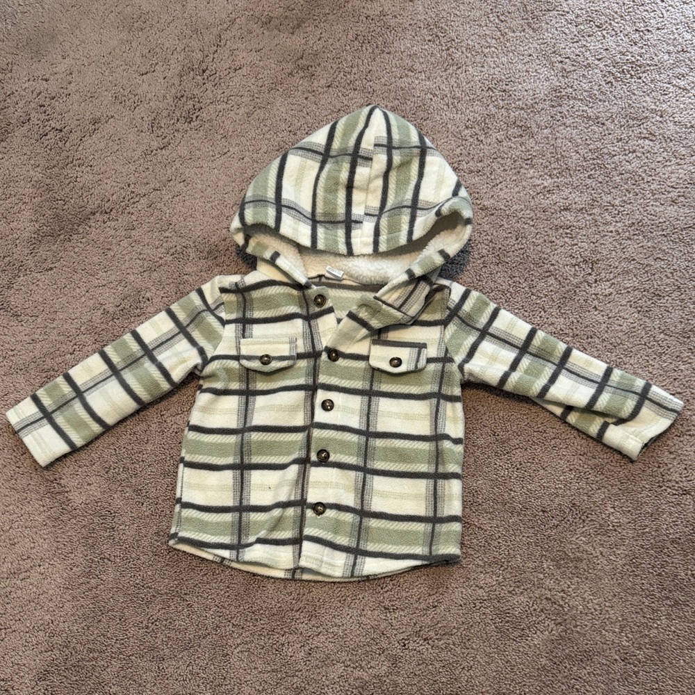 Kids Green Plaid Hooded Sweatshirt